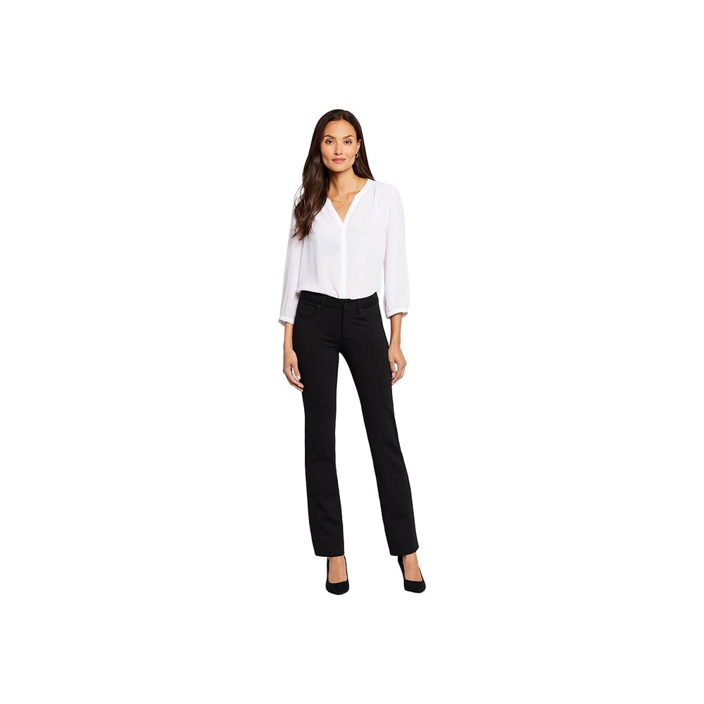 NYDJ Marilyn Straight Black Knit Lift Tuck Technology Pants PETITE 10 P